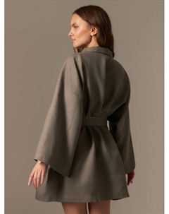 Халат женский короткий SL HOME Graphite, размер 44-52, лён 100%, графит Sima-land home