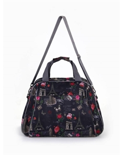 Сумка дорожная на молнии, наружный карман, длинный ремень, тёмно-серая Lucky mark