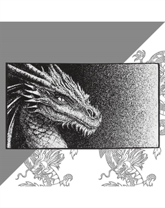 Полотенце махровое «Мифический дракон», 70×130 см, 100% хлопок, 420 г/м², чёрно-белое Этель