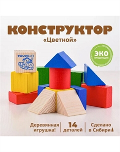 Конструктор «Цветной», 14 деталей Томик