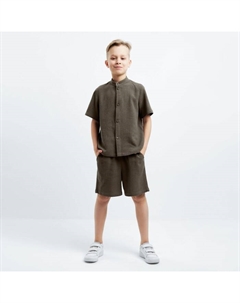 Комплект для мальчика (рубашка, шорты), зелёный, рост 134 см Minaku
