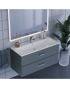 Тумба с раковиной Foster 100 см, подвесная, серый графит Uperwood