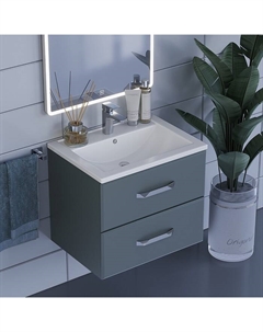 Тумба с раковиной Foster 60 см, подвесная, серый графит Uperwood