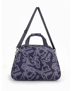 Сумка дорожная на молнии, 2 наружных кармана, длинный ремень, фиолетовая Lucky mark