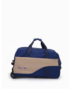 Сумка дорожная на колёсах, отдел на молнии, наружный карман, синий/бежевый Lucky mark