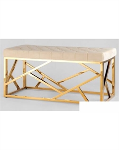 Пуфик Арт Деко Bench-016-TG-BG (вельвет бежевый/сталь золото) Stool group