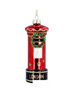 Елочная игрушка London Christmas. Почтовый ящик с венком 860 Gisela graham