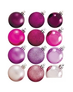 Елочная игрушка Фуксия 12 шт Волшебная страна