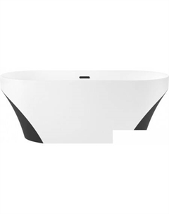 Ванна Croquis 166x77 230302003 (отдельностоящая ванна матовый белый/матовый черный, экран, ножки, сифон-автомат матовый черный) Wellsee