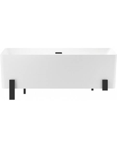 Ванна FR.Euphoria 166x77,5 230101003 (отдельностоящая ванна белый глянец, экран, ножки матовый черный, сифон-автомат матовый черный) Wellsee