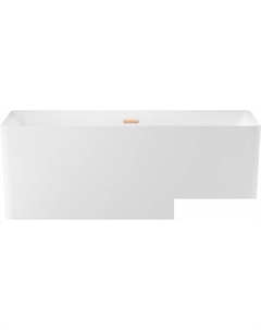 Ванна Pure BY 166x77 230702004 (отдельностоящая ванна матовый белый, экран, ножки, сифон-автомат золото) Wellsee