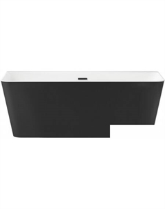 Ванна Bromance 170x78 231602003 (пристенная ванна белый глянец/матовый черный, экран, ножки, сифон-автомат матовый черный) Wellsee