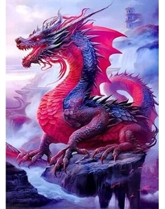 Картина по номерам Молли Красный дракон со светящейся краской 40x50 / FHR0575 Molli