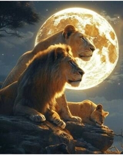 Картина по номерам Молли Львиная семья 40x50 / HR0736 Molli