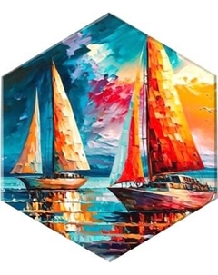 Картина по номерам ILikeGift Парусники на закате / VHR0003 Ilikegift