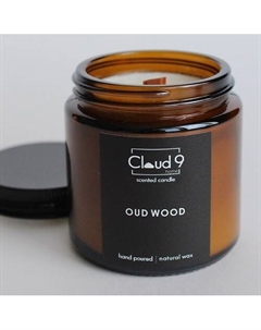 Свеча ароматическая в банке с древесным фитилём Oud wood 120 Cloud 9 home на седьмом небе от ароматов