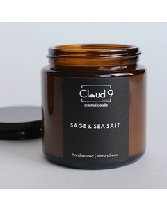 Свеча ароматическая с древесным фитилём Sage&sea salt 120 Cloud 9 home на седьмом небе от ароматов