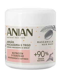 Увлажняющая маска для очень сухих и поврежденных волос с маслами аргана, ореха макадамии и пшеничным белком Nourishment&Softness 350 Anian