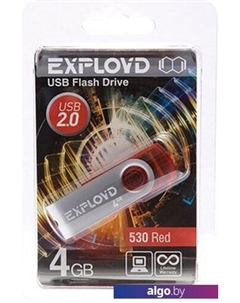 USB Flash 530 4GB (красный) Exployd