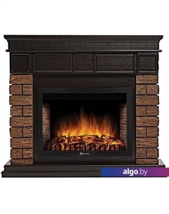 Портал Bricks Wood 30 (камень темный, шпон венге) Firelight