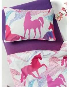 Комплект постельного белья Wake me Wake Лошадки 1.5сп 50x70 / 70955-1+70895-2 Wake me wake