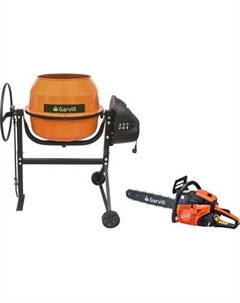 Бетономешалка Garvill БСЭ-140 + Бензопила цепная CS58K