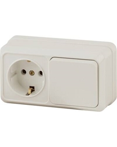 Блок выключатель+розетка INTRO Quadro 2-701-02 / Б0053866 Intro