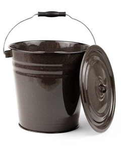 Ведро эмалированное с крышкой 12л коричневый рябчик С-1224/Рк Лысьвенские эмали