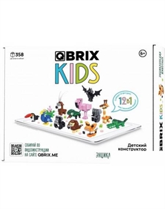 Конструктор Kids Энциклопедия животных 12в1 30034 Qbrix