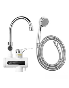 Проточный электрический водонагреватель кран+душ WM-001-C2 с душем (белый) Saniteco