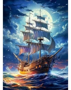 Картина по номерам Флюид Парусник в полнолуние 40x50 / FHR0416