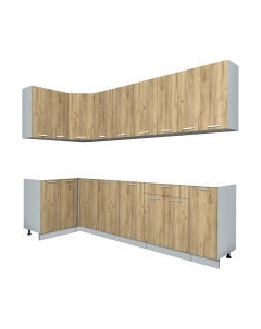 Кухонный гарнитур Интерлиния Мила Лайт 1.2x2.7 без столешницы