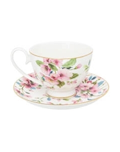 Набор для чая/кофе Elan Gallery Яблоневый цвет на белом / 420418 Elan gallery