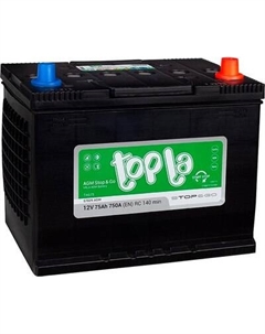 Автомобильный аккумулятор Topla R+ AGM 75R D26
