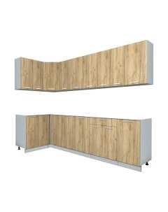 Кухонный гарнитур Интерлиния Мила Лайт 1.2x2.8 без столешницы