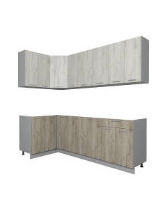 Кухонный гарнитур Интерлиния Мила Лайт 1.2x2.3 без столешницы