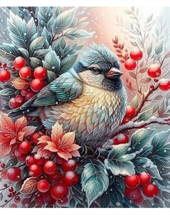 Картина по номерам Молли Птичка на рябине / LHR0001 Molli