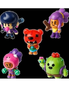 Набор фигурок коллекционных Brawl Stars Роза, Шелли, Биби, Нита и Спайк / BRW2040A Brawl stars