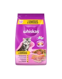 Сухой корм для кошек Аппетитное ассорти для котят с молоком с индейкой и морковью Whiskas