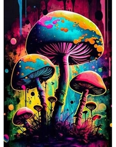 Картина по номерам Молли Неоновые грибы со светящейся краской 40х50 / FHR0593 Molli