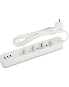 Сетевой фильтр ЭРА USF-4es-1.5m-3xUSBA-W / Б0059567 Эра