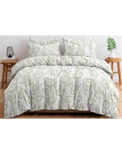 Комплект постельного белья Ночь нежна Тюльпанчики 2сп Евро 70x70 / 20719-1+20312-25