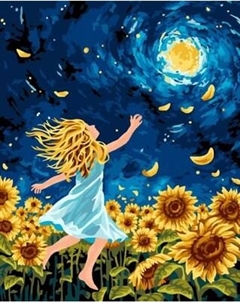 Картина по номерам Девочка в поле подсолнухов / GLA107 Ilikegift