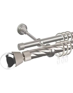 Карниз для штор АС ФОРОС Grace D25К/16Г составной + наконечники Жемчужина хром Ас форос