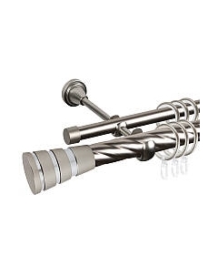 Карниз для штор АС ФОРОС Grace D25К/16Г составной + наконечники Пегас хром Ас форос