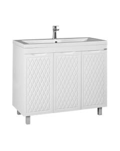 Тумба под умывальник Домино Andrea 100 3D без ящиков с корзиной для белья