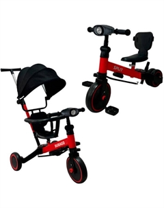 Беговел-велосипед Split BG-FPY-158-1 с ручкой (черный/красный) Bubago