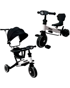 Беговел-велосипед Split BG-FPY-158-3 с ручкой (черный/белый) Bubago