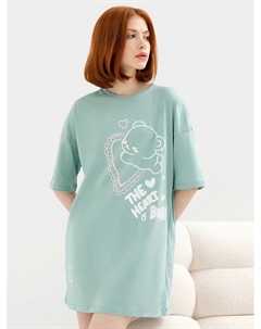 Туника женская домашняя в зеленом цвете с печатью Mark formelle