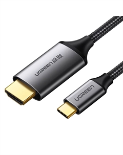 Кабель UGREEN MM142-50570 Type C (M) to HDMI (M) (4K*60Hz), в оплётке, 1.5m, Black Ugreen